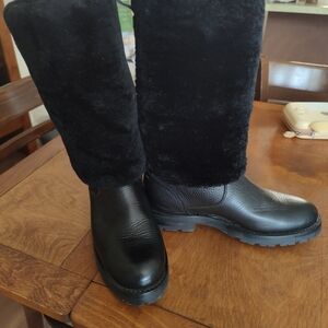 Frye Black Fur-Lined Boots